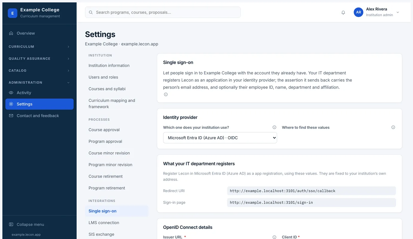 Single sign-on: choose your identity provider and follow its own steps